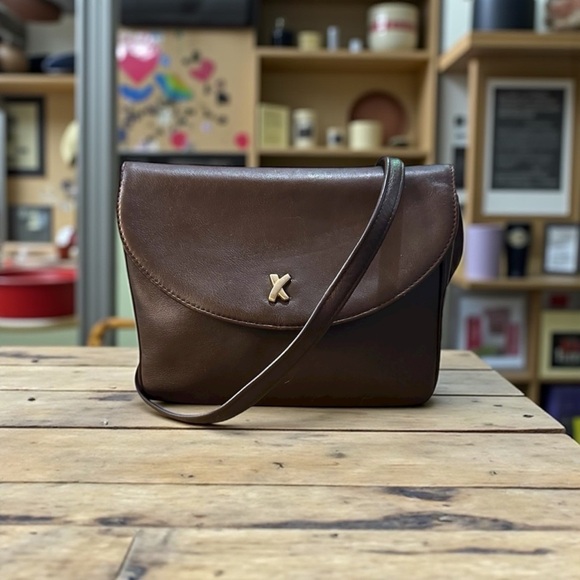 Paloma Picasso Brown Leather Shoulder Crossbody Bag - Picture 1 of 10